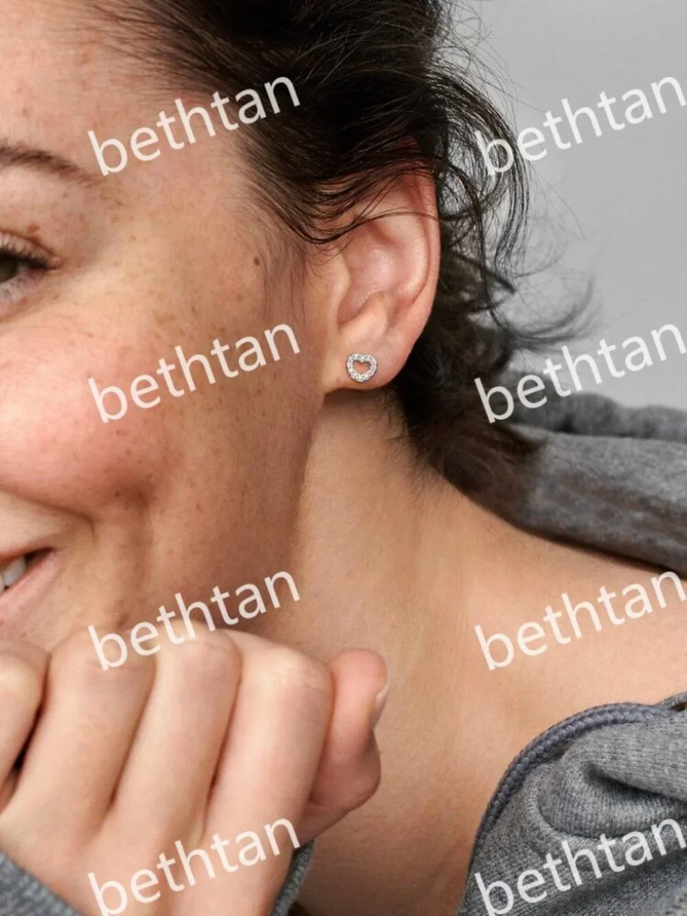 Open Heart Stud Earrings